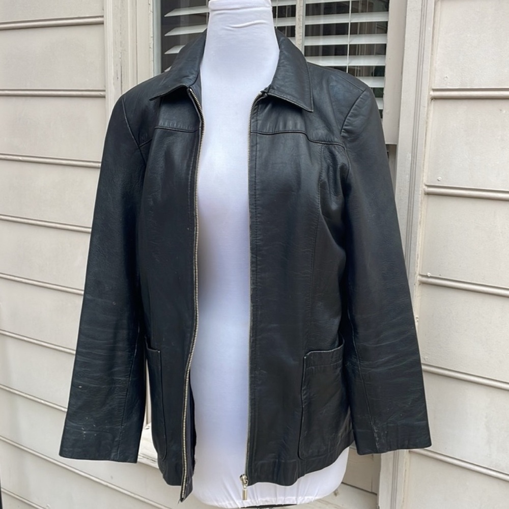 Alfani 100% Lamb Leather Jacket - Size M